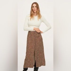 NWT MANGO printed button skirt - Size XL